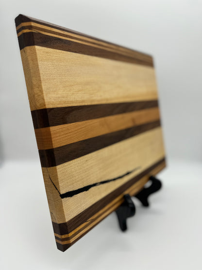 Maple with Walnut and Cherry Stripe